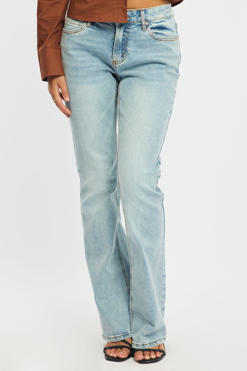 Denim Flare Leg Jeans Stretch Denim for Ally Fashion