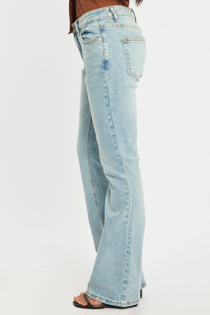 Denim Flare Leg Jeans Stretch Denim for Ally Fashion