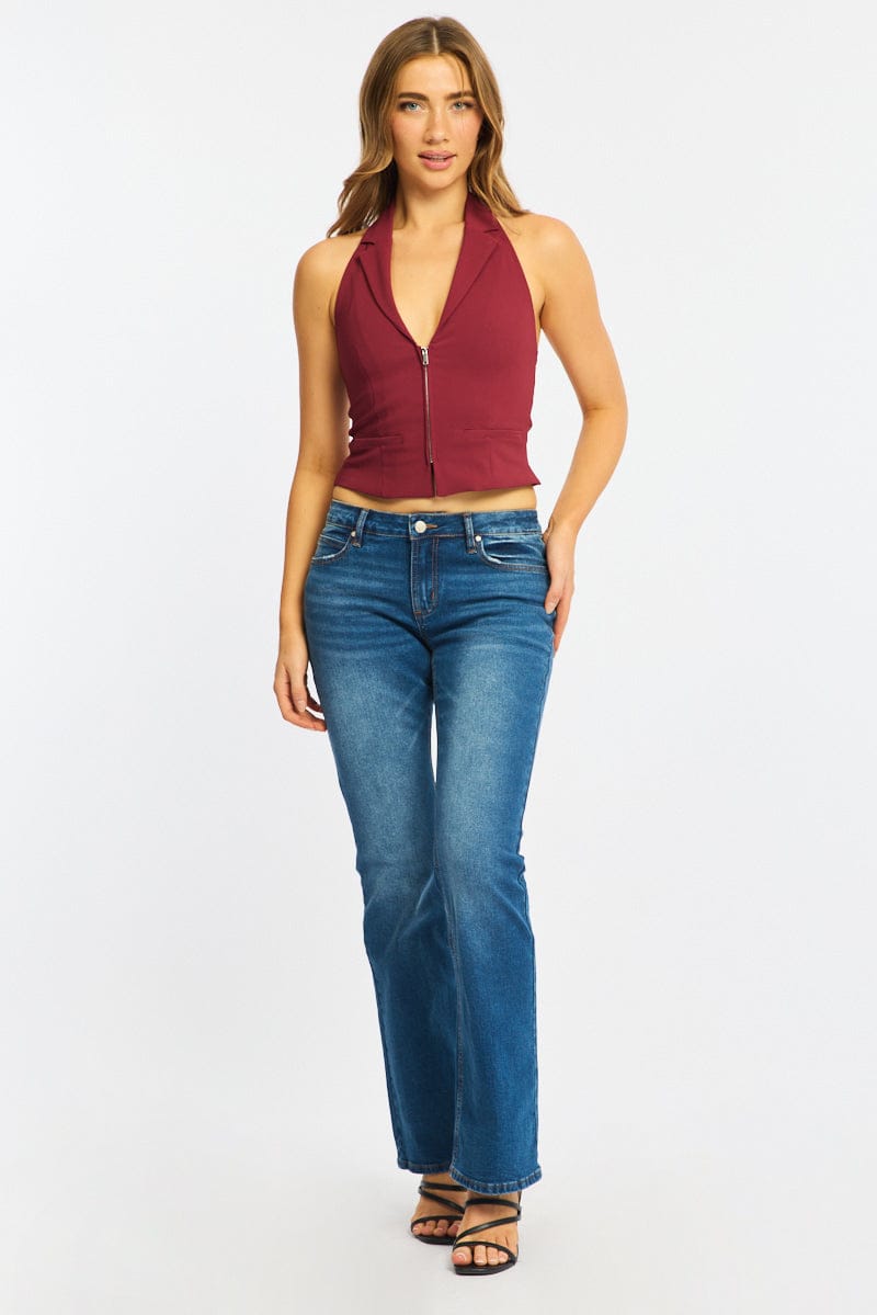 Denim Flare Leg Jeans Stretch Denim for Ally Fashion