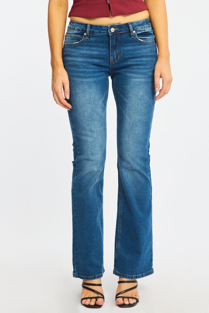 Denim Flare Leg Jeans Stretch Denim for Ally Fashion