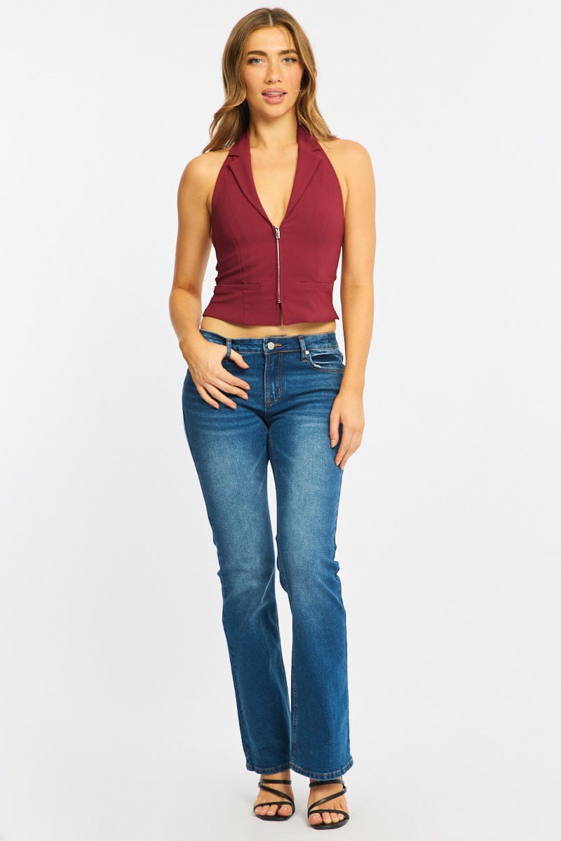 Denim Flare Leg Jeans Stretch Denim for Ally Fashion