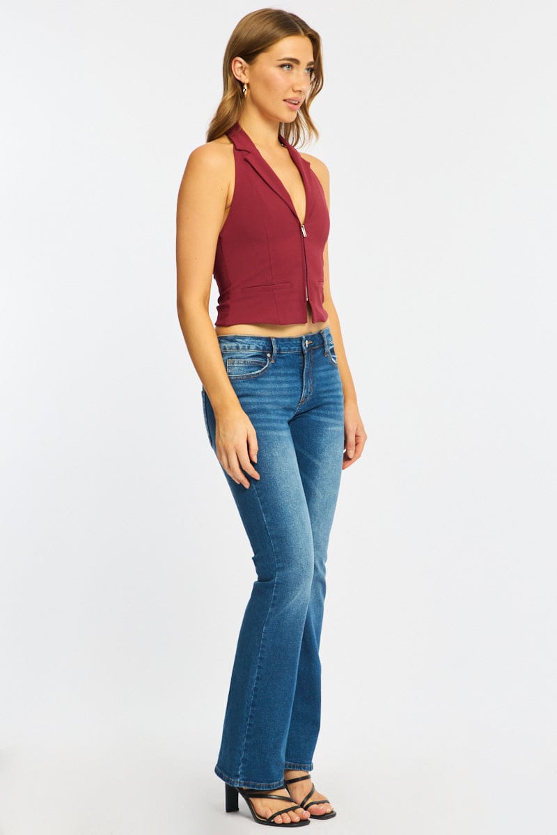 Denim Flare Leg Jeans Stretch Denim for Ally Fashion