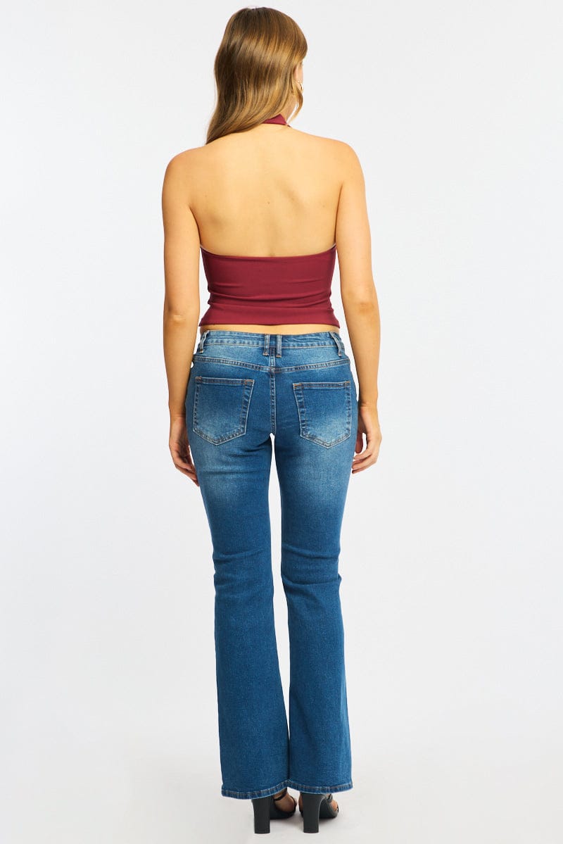 Denim Flare Leg Jeans Stretch Denim for Ally Fashion