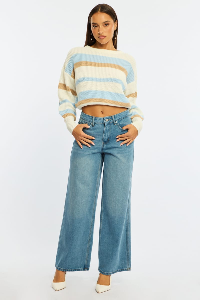 Denim Denim Wide Leg Jean Mid Rise for Ally Fashion