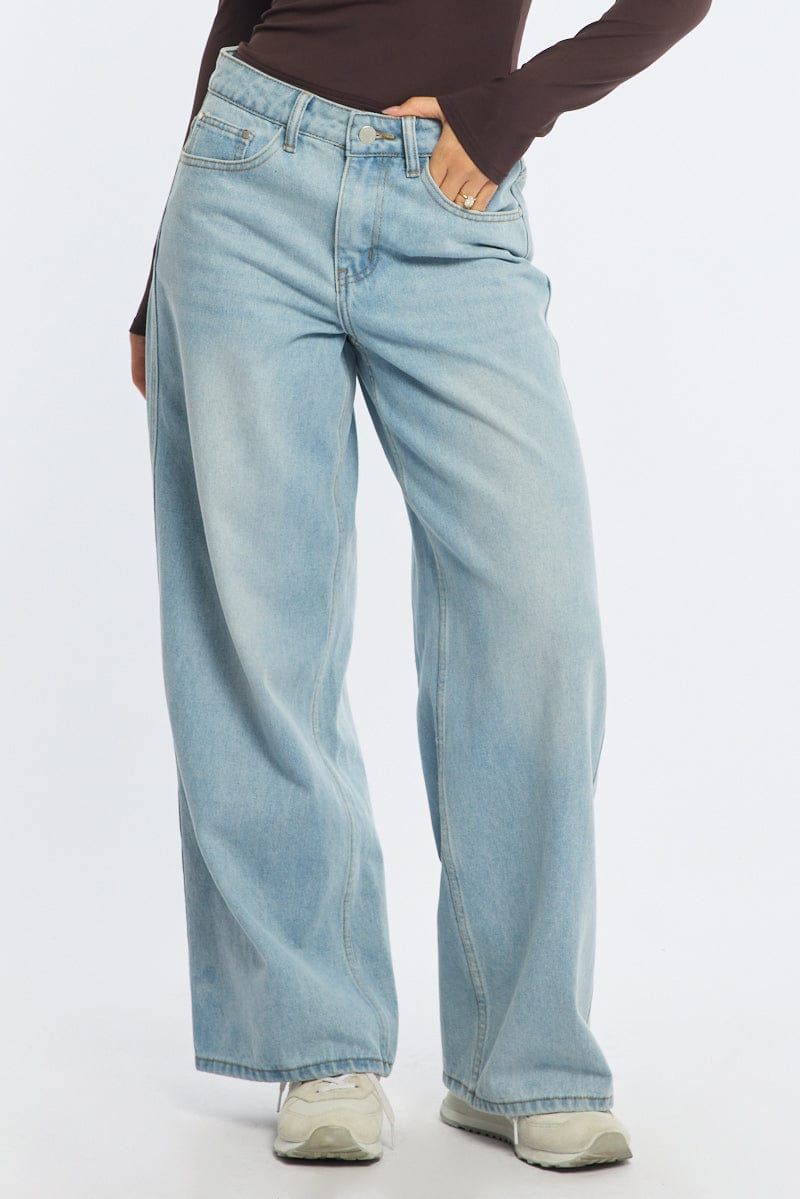 Denim Denim Wide Leg Jean Mid Rise for Ally Fashion