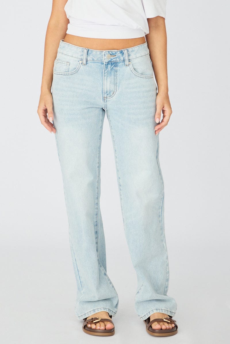 Denim Low Rise Straight Leg Jean for Ally Fashion