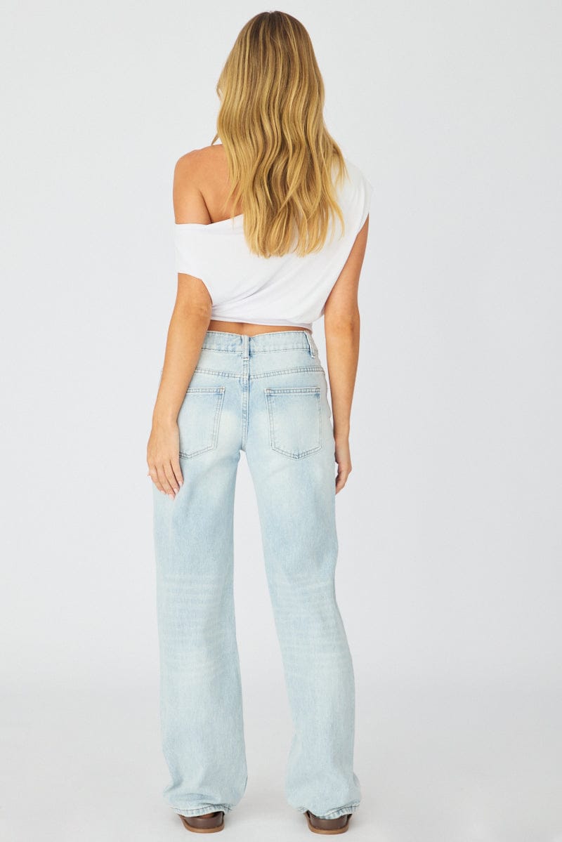 Denim Low Rise Straight Leg Jean for Ally Fashion