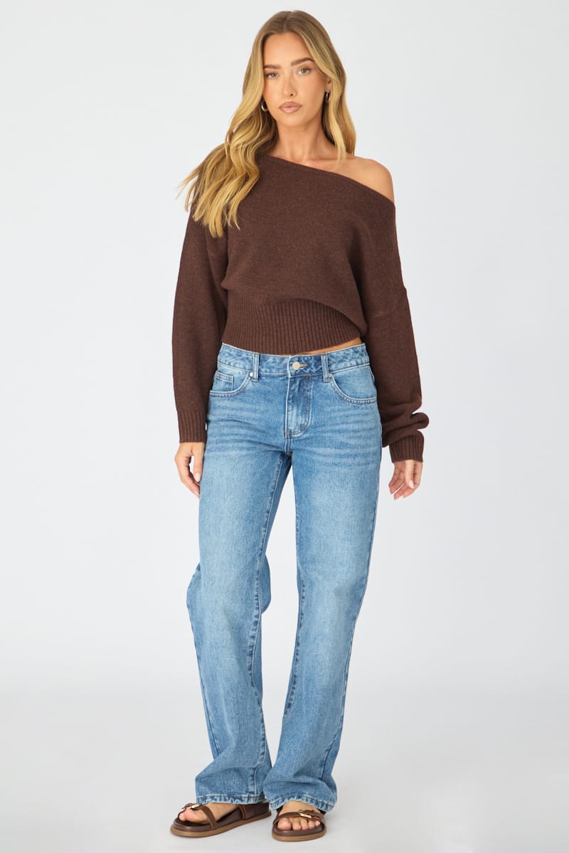 Denim Low Rise Straight Leg Jean for Ally Fashion