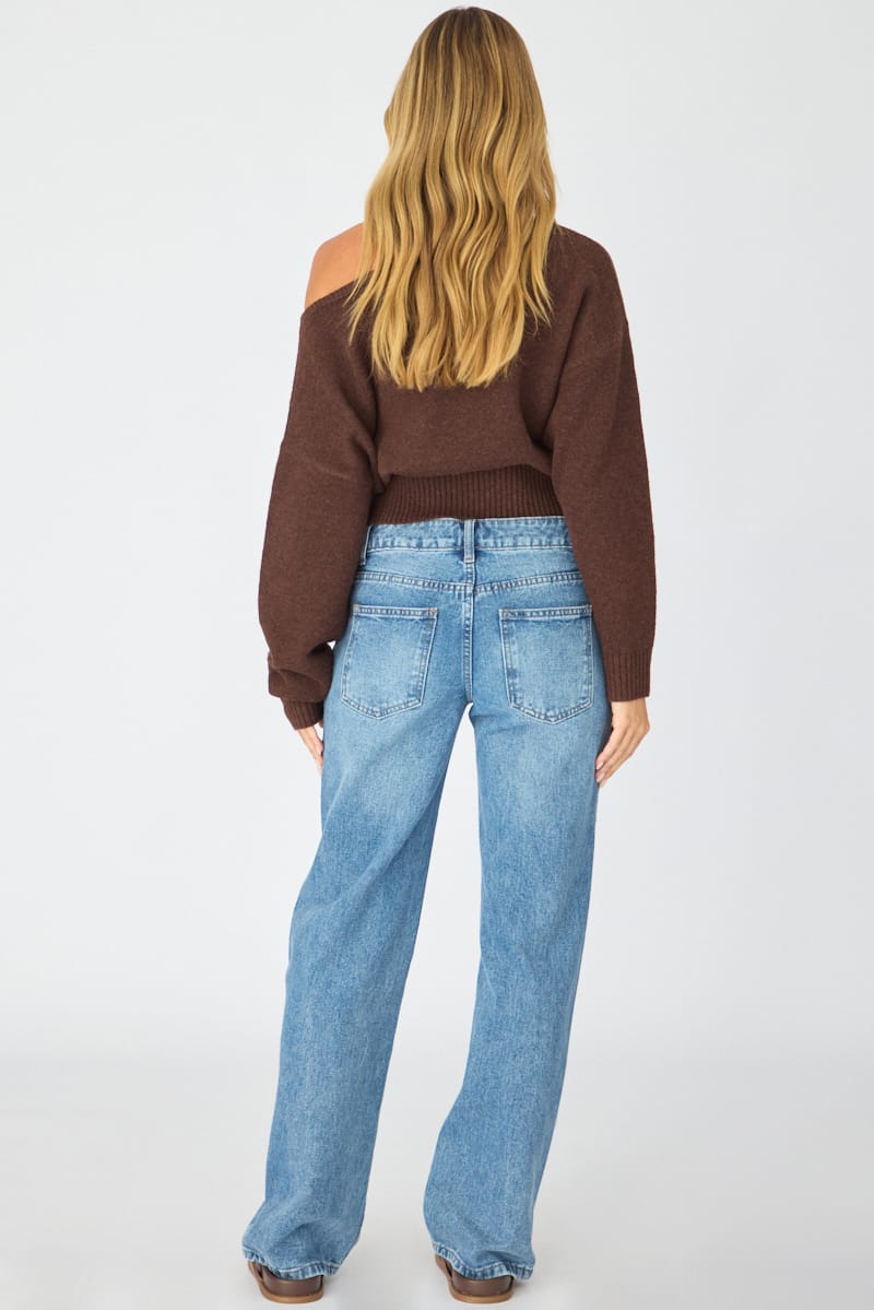 Denim Low Rise Straight Leg Jean for Ally Fashion