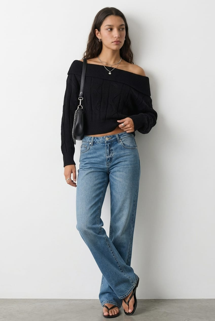 Denim Straight Jean Low Rise Light Wash for Ally Fashion