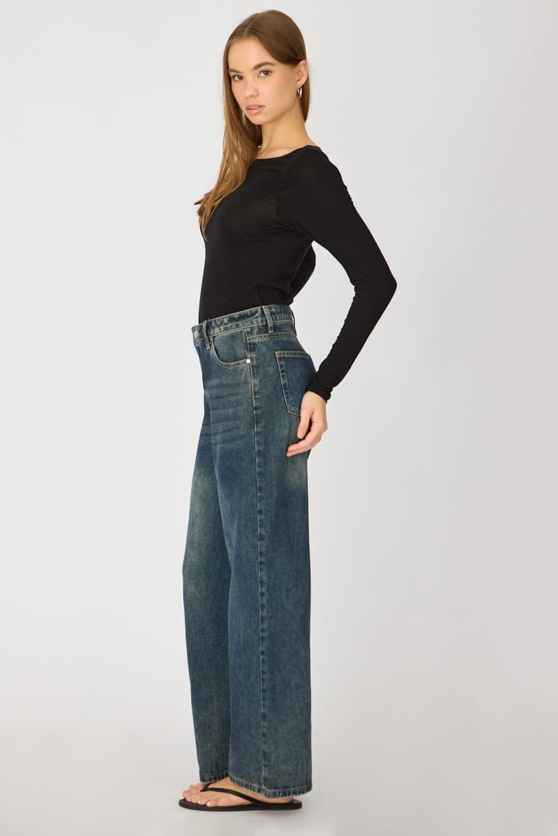 Denim Low Rise Wide Leg Diesel Wash for Ally Fashion