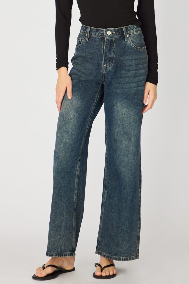 Denim Low Rise Wide Leg Diesel Wash for Ally Fashion