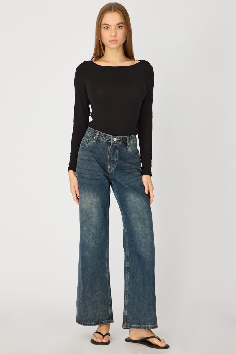 Denim Low Rise Wide Leg Diesel Wash for Ally Fashion