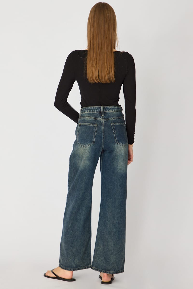 Denim Low Rise Wide Leg Diesel Wash for Ally Fashion