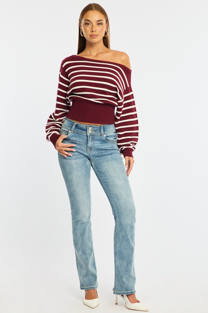 Denim Straight Jeans Low Rise Stretch for Ally Fashion