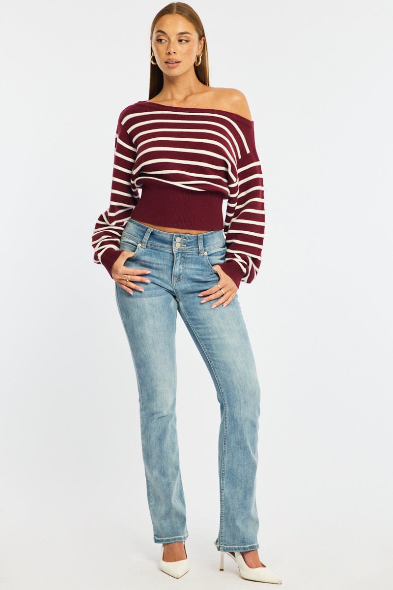 Denim Straight Jeans Low Rise Stretch for Ally Fashion