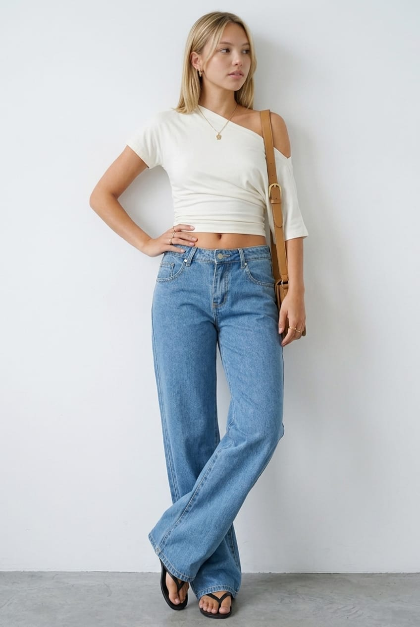 Denim Low Rise Straight Leg Jeans for Ally Fashion