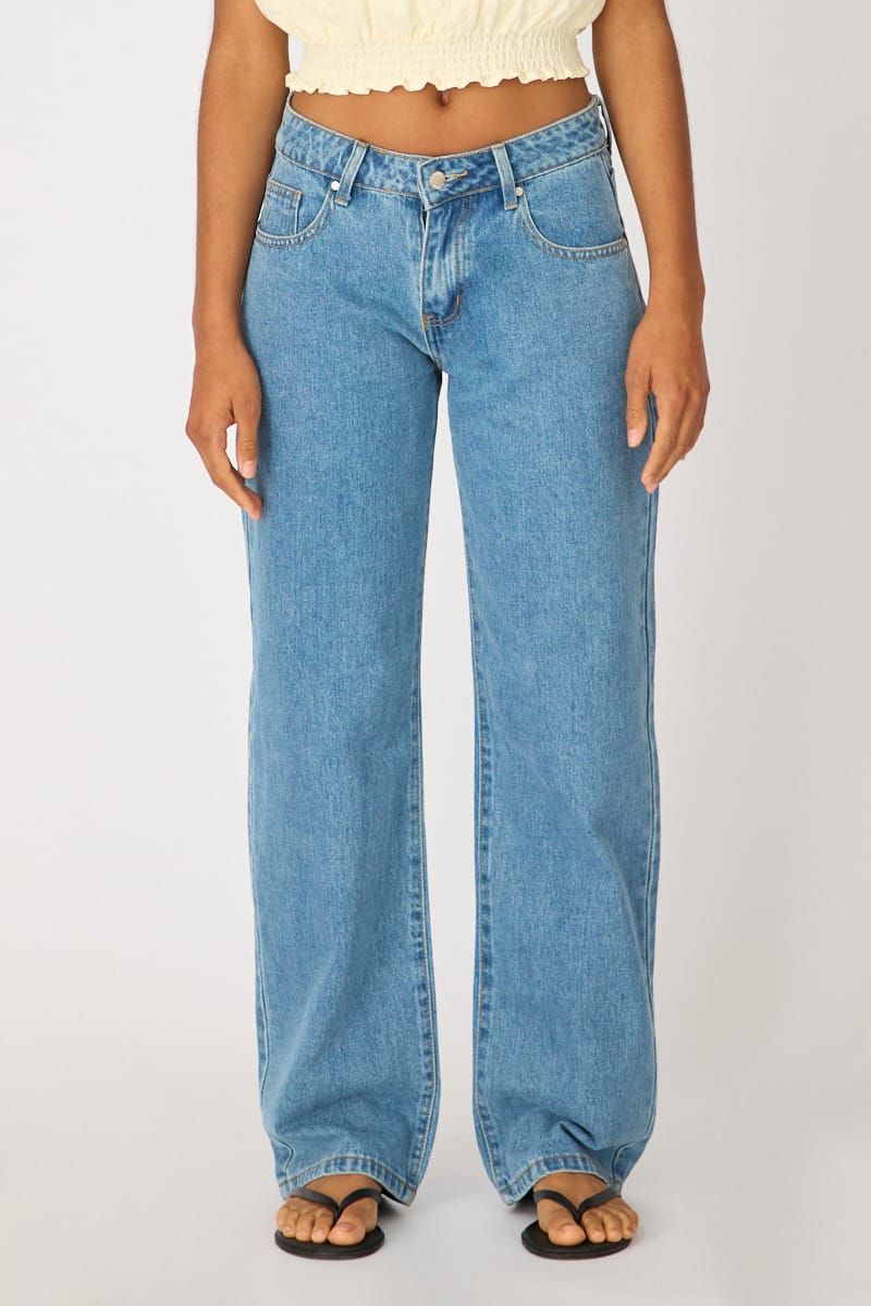 Denim Low Rise Straight Leg Jeans for Ally Fashion
