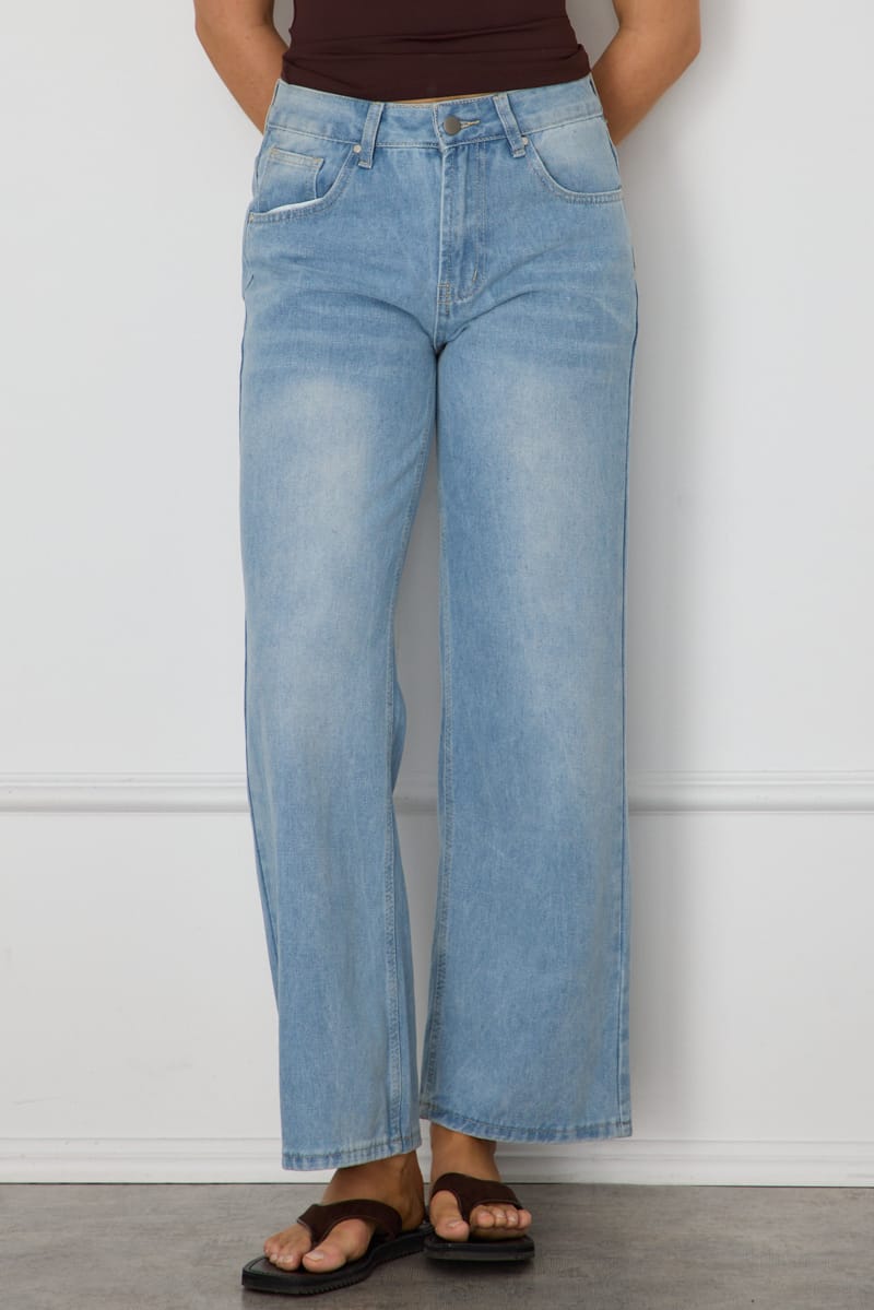 Denim Loose Straight Jeans Mid Rise for Ally Fashion
