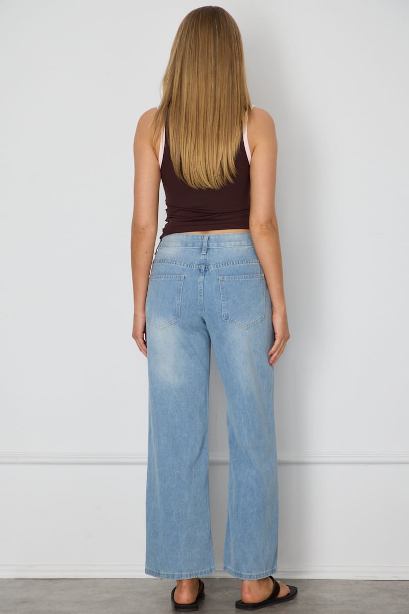 Denim Loose Straight Jeans Mid Rise for Ally Fashion