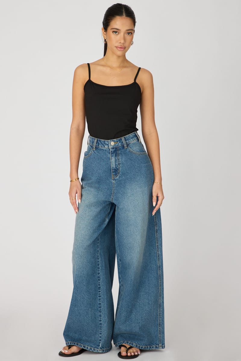 Denim Barrel Leg Jeans Mid Rise for Ally Fashion
