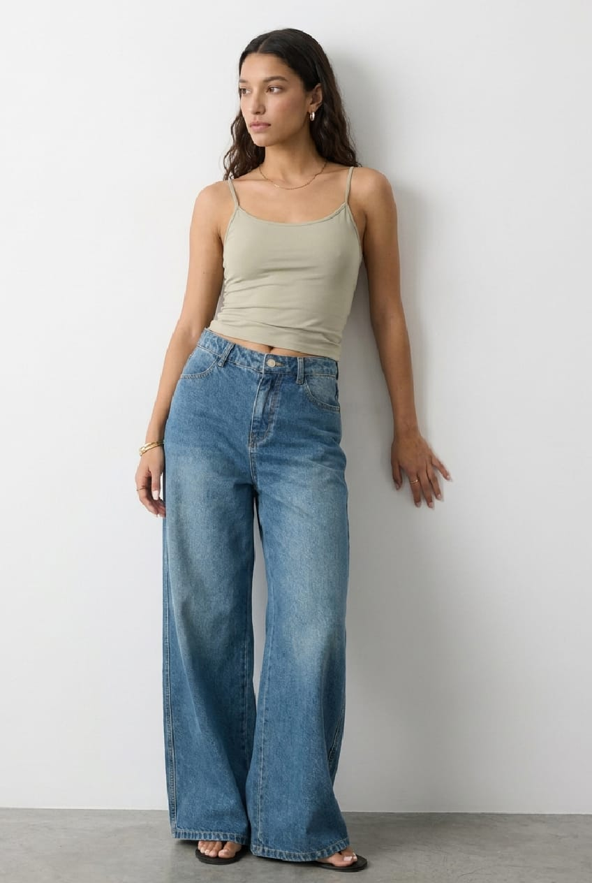 Denim Wide Leg Jeans Mid Rise Super Baggy for Ally Fashion