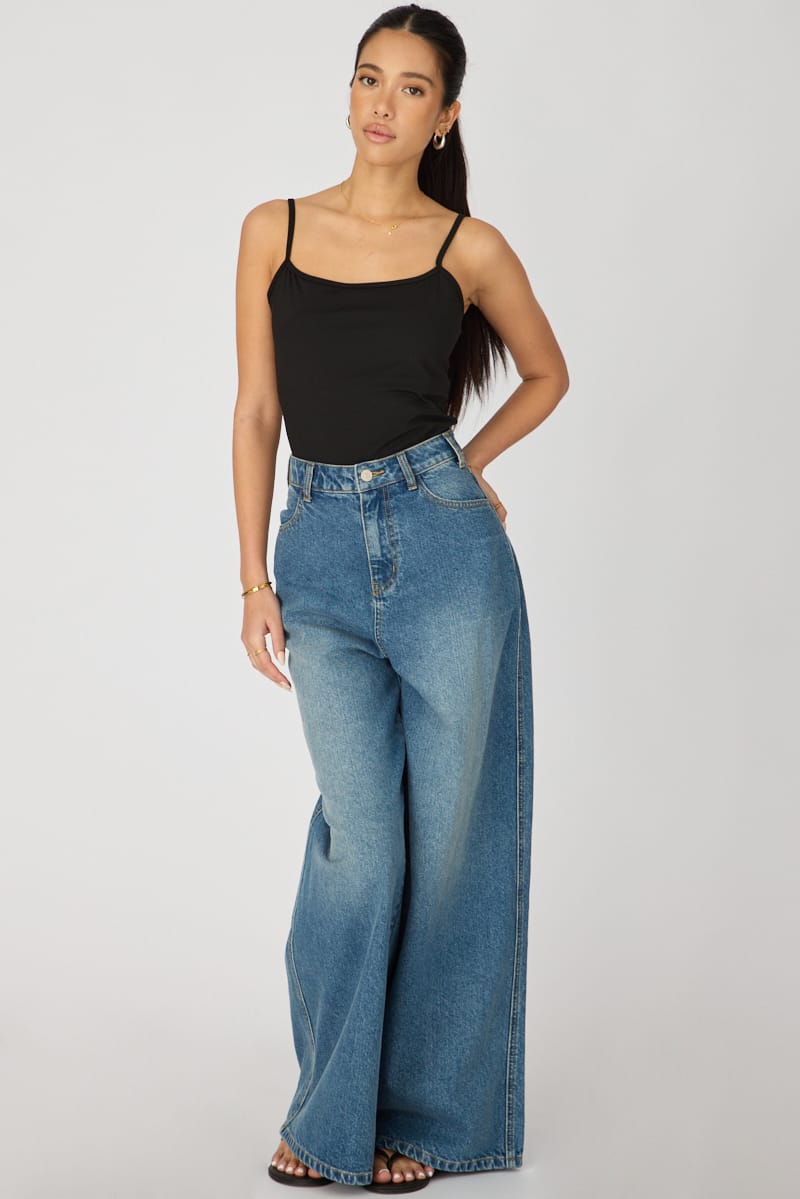 Denim Barrel Leg Jeans Mid Rise for Ally Fashion