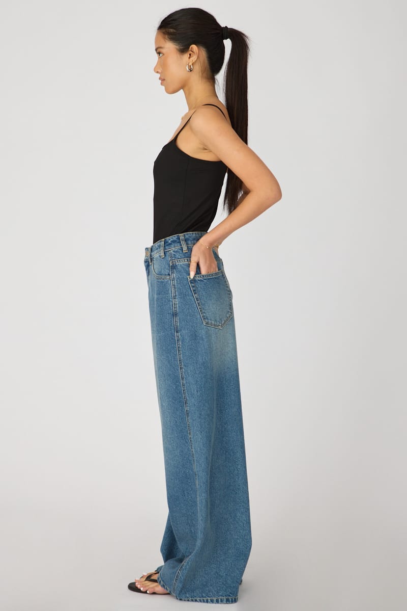 Denim Barrel Leg Jeans Mid Rise for Ally Fashion