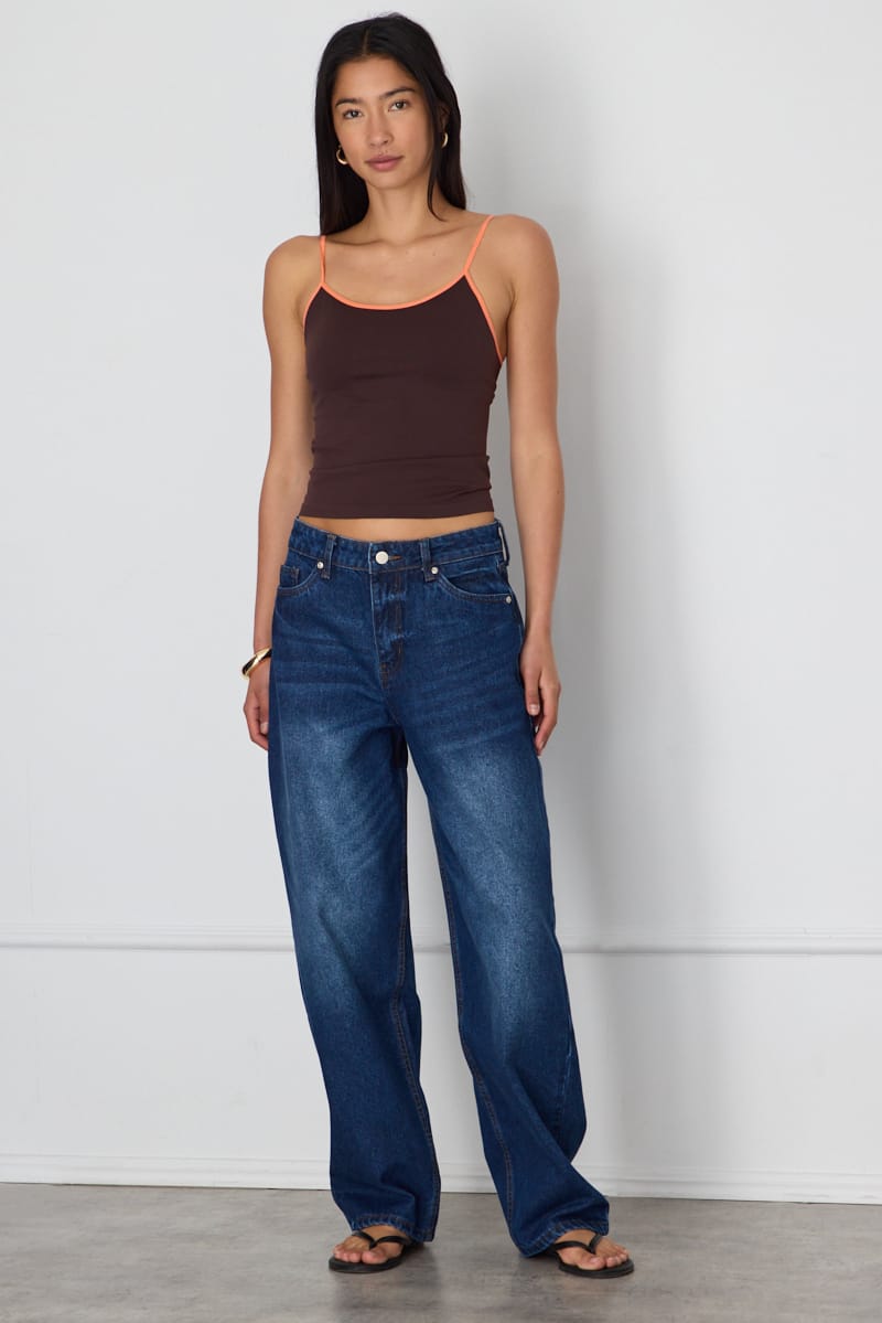 Denim Barrel Leg Jeans Mid Rise Relaxed Fit for Ally Fashion
