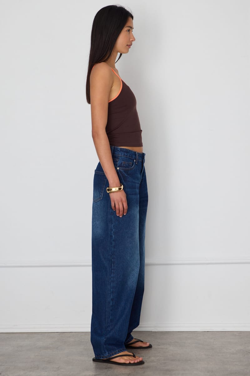 Denim Barrel Leg Jeans Mid Rise Relaxed Fit for Ally Fashion