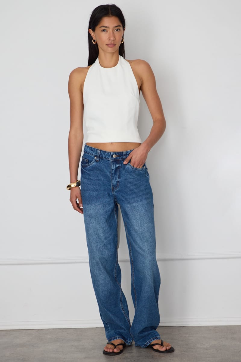 Denim Barrel Leg Jeans Mid Rise Relaxed Fit for Ally Fashion