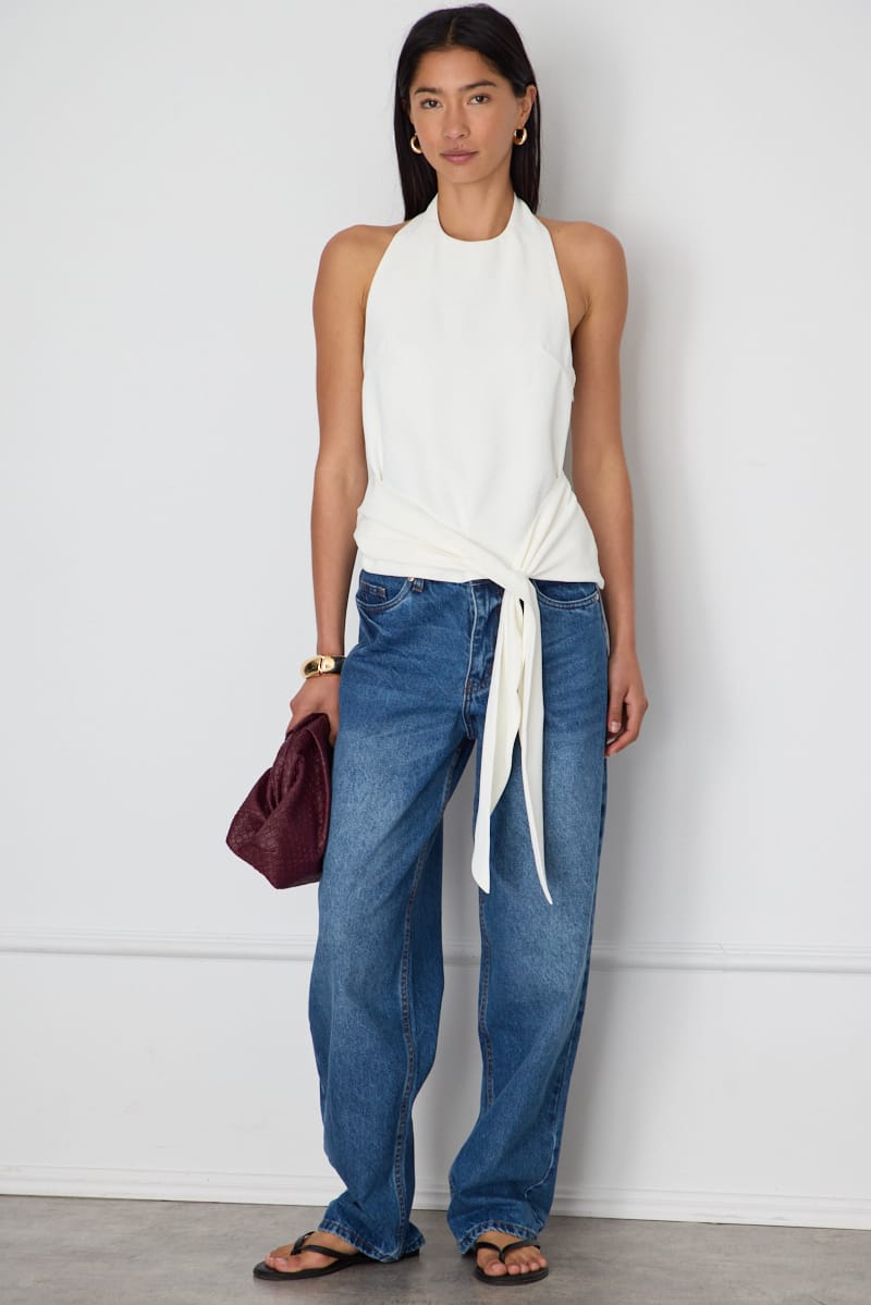 Denim Barrel Leg Jeans Mid Rise Relaxed Fit for Ally Fashion