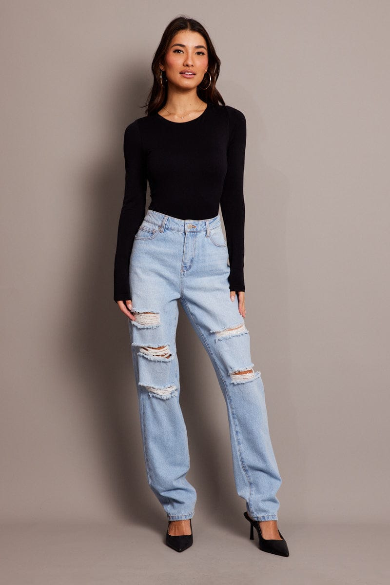 Denim Boyfriend Jean High Rise for Ally Fashion