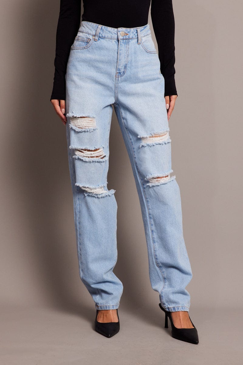 Denim Boyfriend Jean High Rise for Ally Fashion