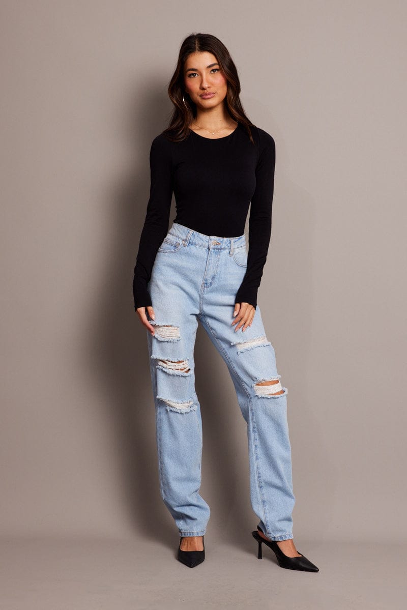 Denim Boyfriend Jean High Rise for Ally Fashion