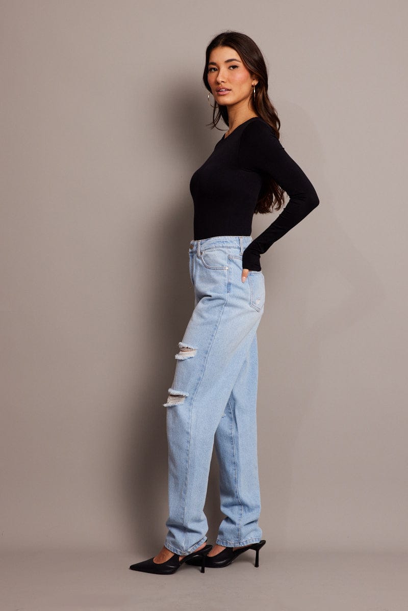 Denim Boyfriend Jean High Rise for Ally Fashion