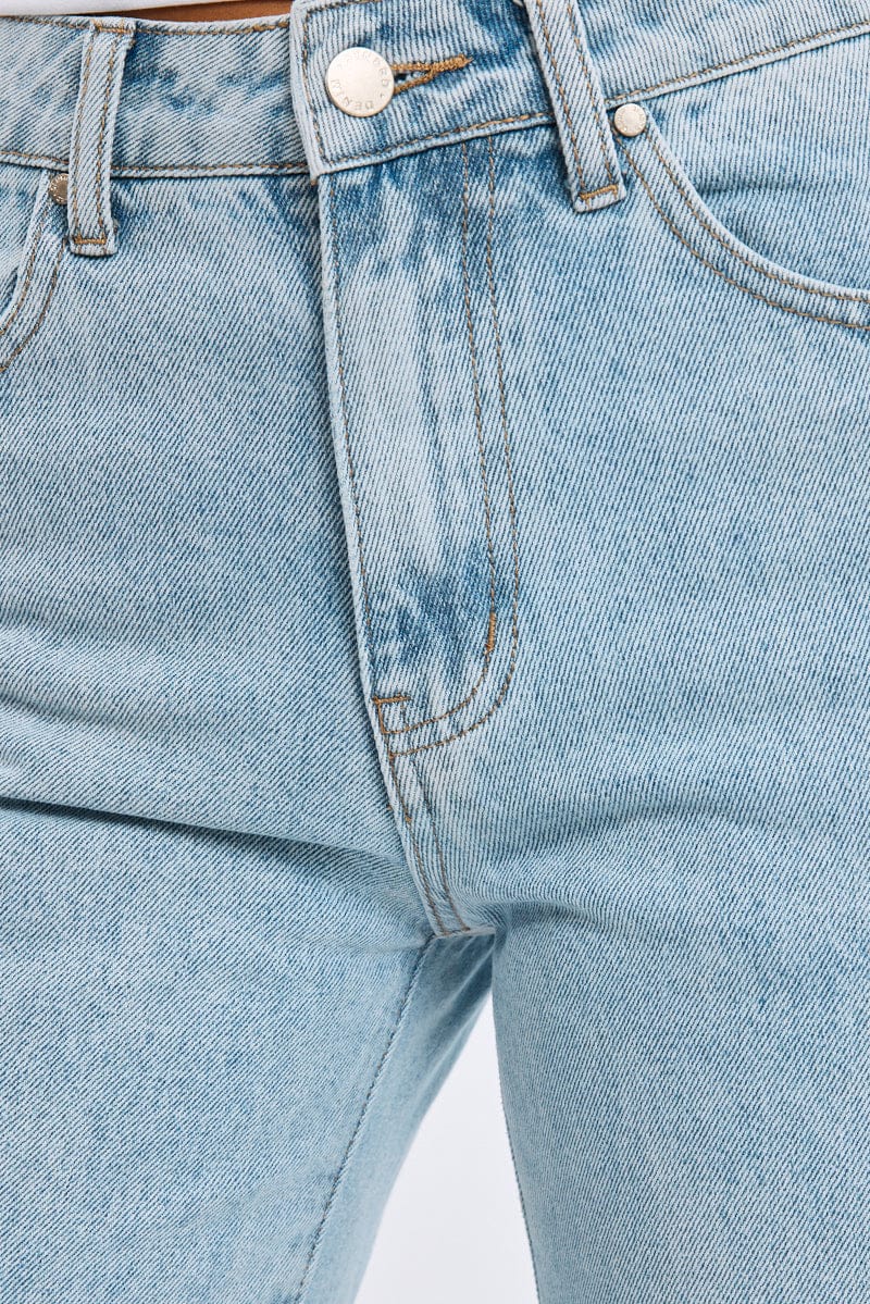Denim Wide Leg Jeans Mid Rise for Ally Fashion