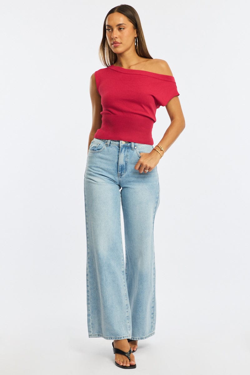Denim Wide Leg Jeans Mid Rise for Ally Fashion