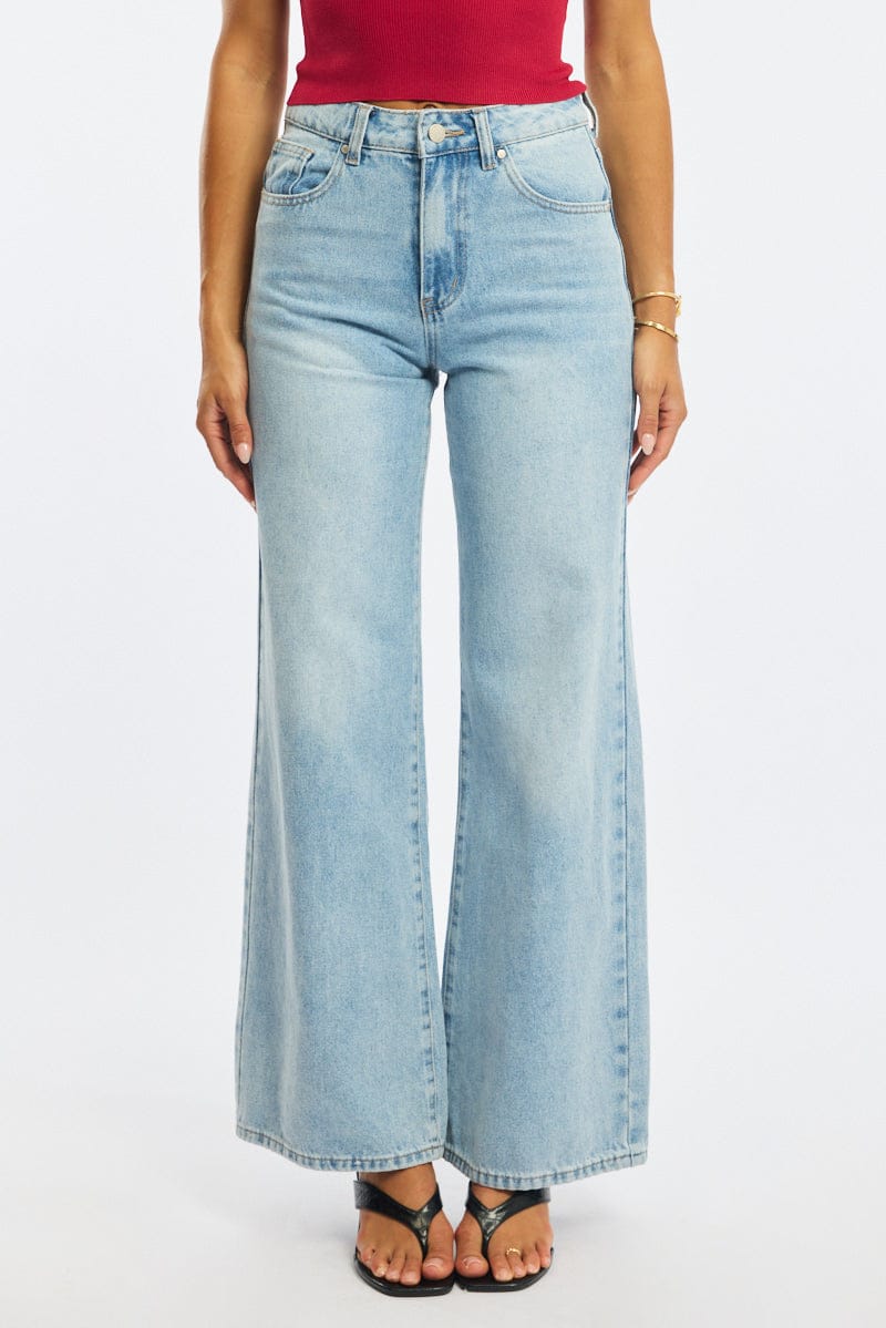 Denim Wide Leg Jeans Mid Rise for Ally Fashion