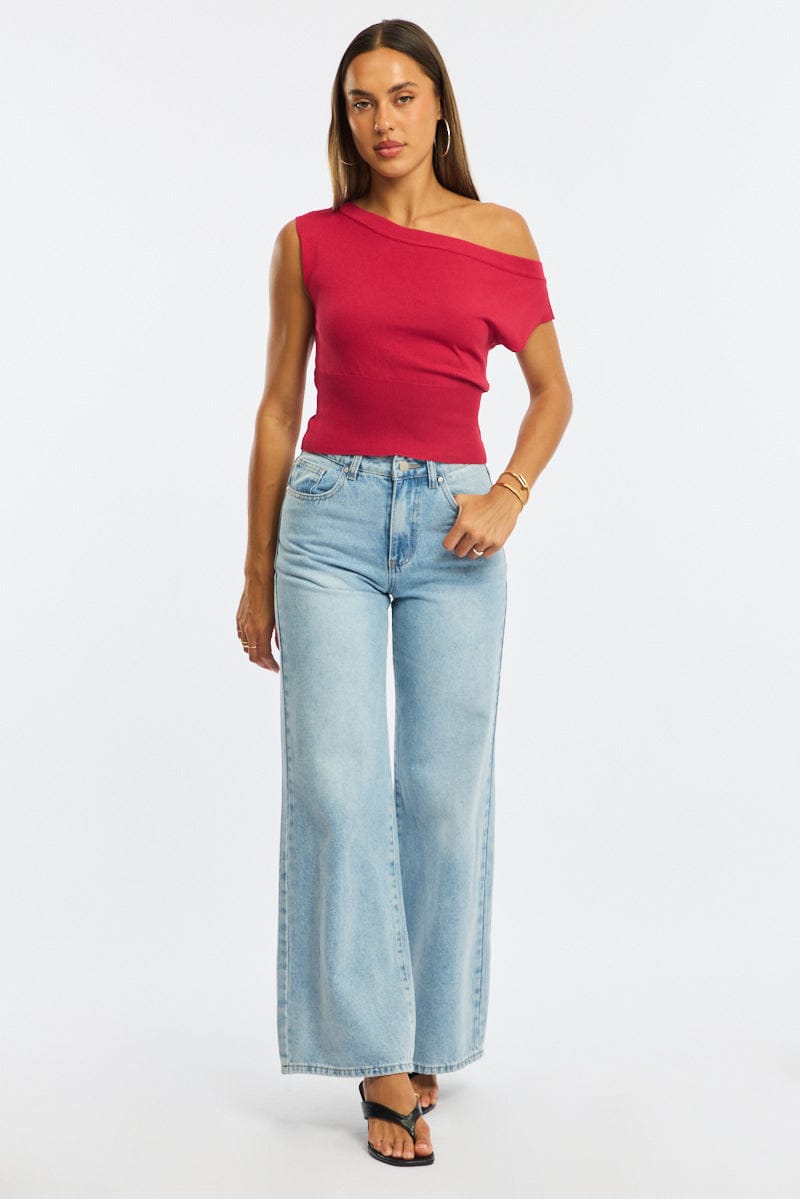 Denim Wide Leg Jeans Mid Rise for Ally Fashion
