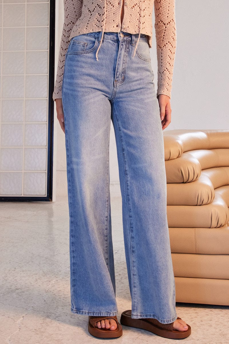 Denim Wide Leg Jean High Rise for Ally Fashion