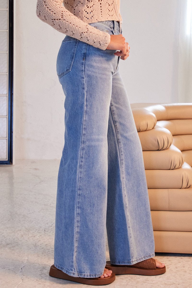 Denim Wide Leg Jean High Rise for Ally Fashion