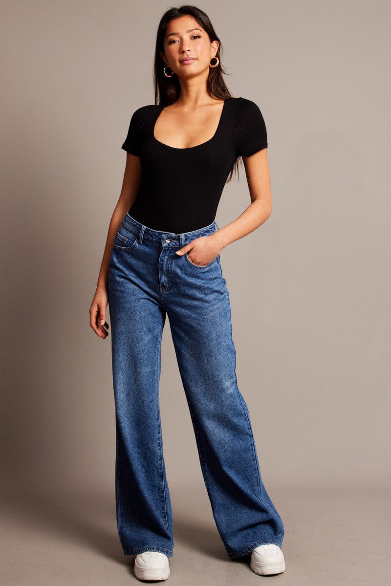 Denim Wide Leg Jean High Rise for Ally Fashion