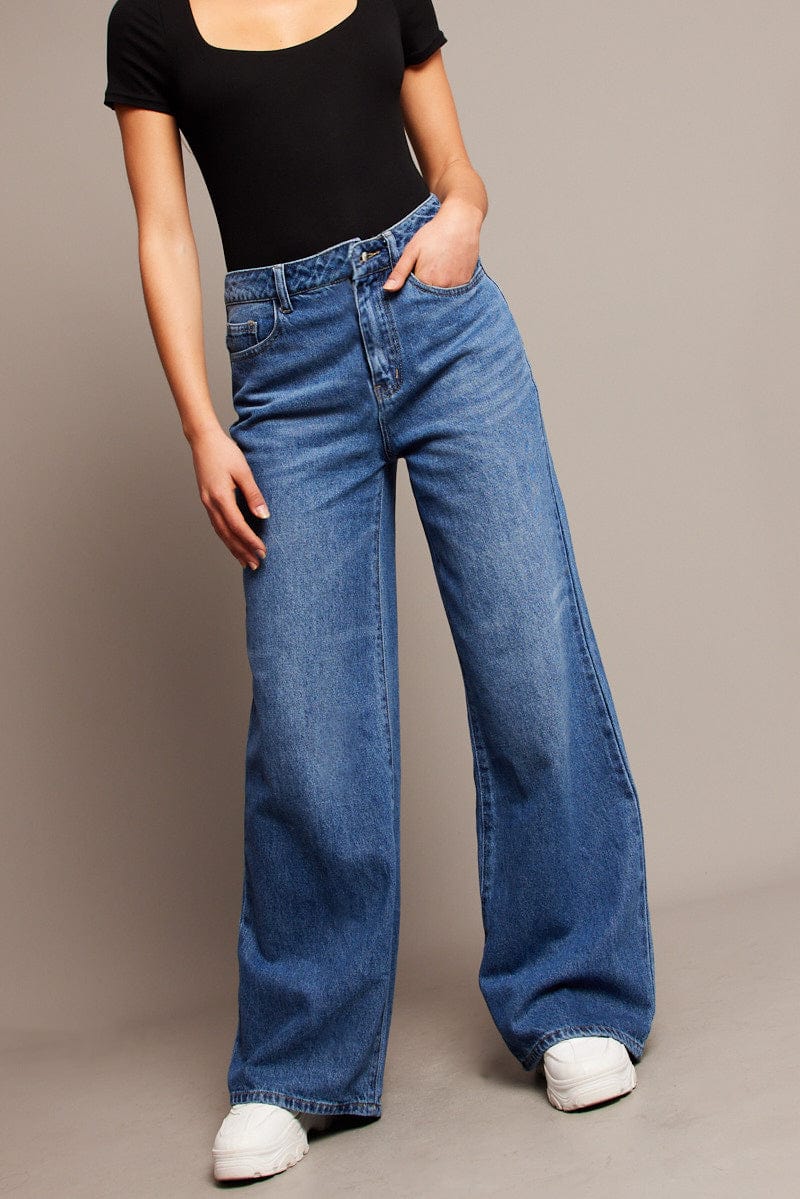 Denim Wide Leg Jean High Rise for Ally Fashion