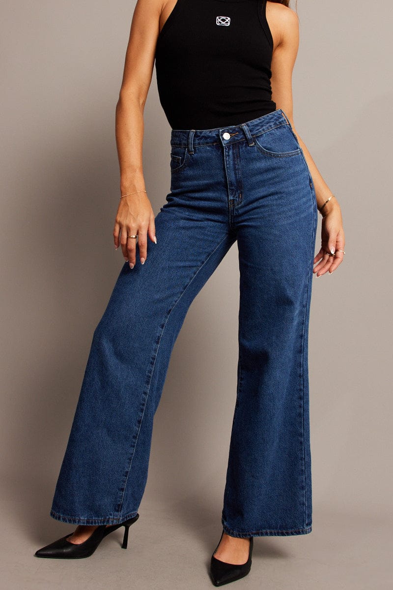 Denim Wide Leg Jean High Rise for Ally Fashion