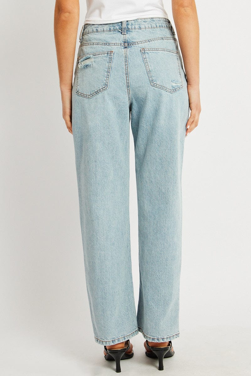 Denim Straight Jean Mid Rise for Ally Fashion