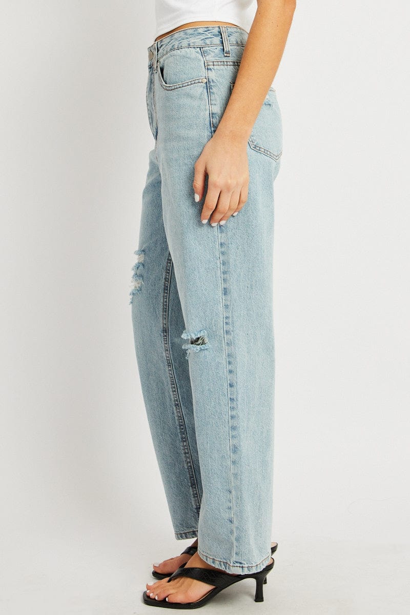 Denim Straight Jean Mid Rise for Ally Fashion