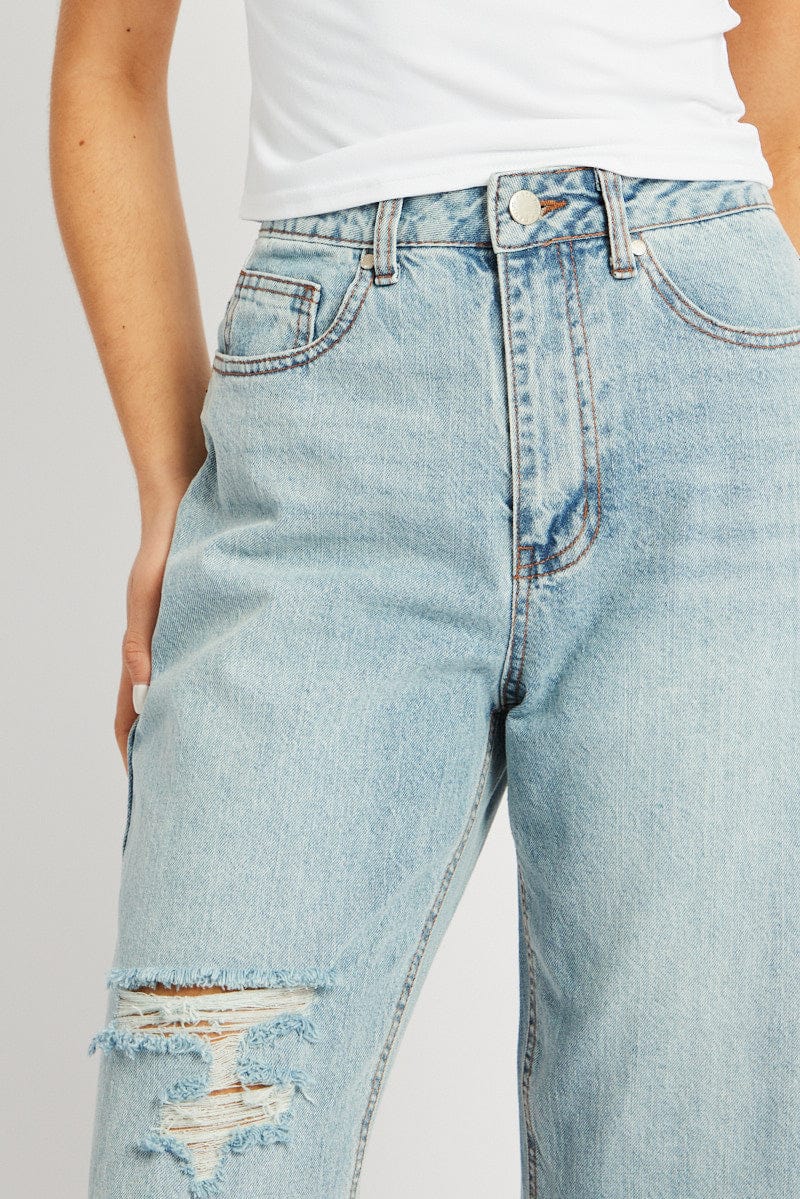 Denim Straight Jean Mid Rise for Ally Fashion