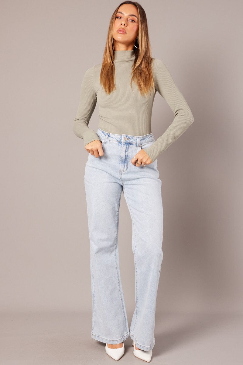 Denim Wide Leg Jean High Rise for Ally Fashion