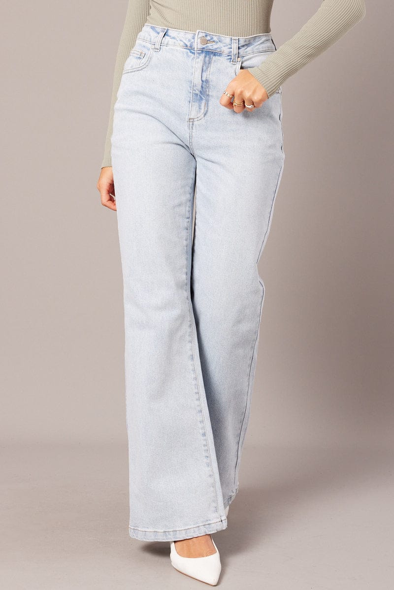 Denim Wide Leg Jean High Rise for Ally Fashion